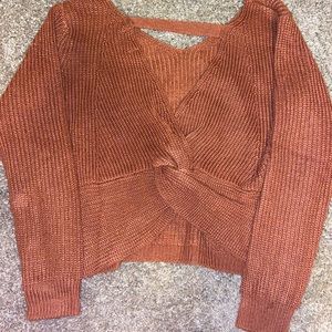 OLIA Pink/Orange Knot Sweater Size M